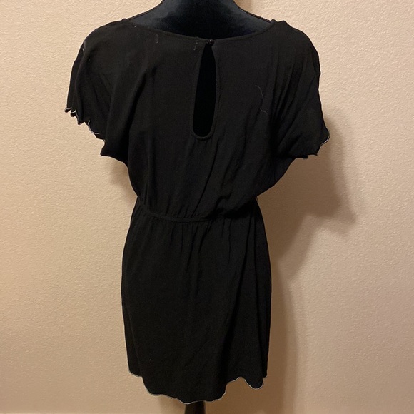 Eve Couture Black Dress Floral Stitching - Picture 4 of 8